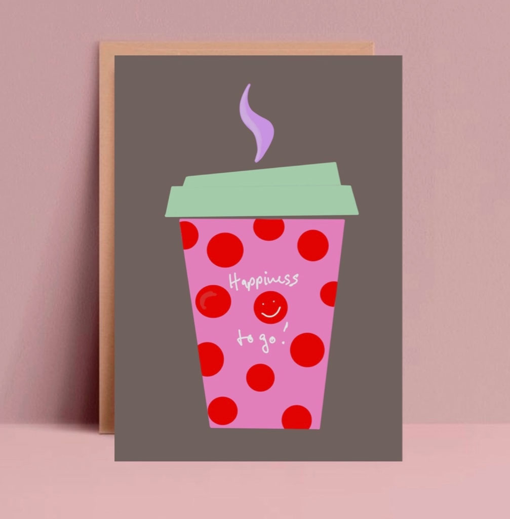 Postkarte * Happiness to go * Coffee von Ute Arnold   
