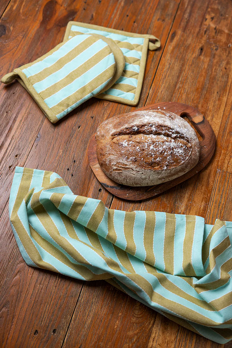 Geschirrtuch VIVID LINES, Streifen Grün,100 % GOTS-zertifizierter Biobaumwolle