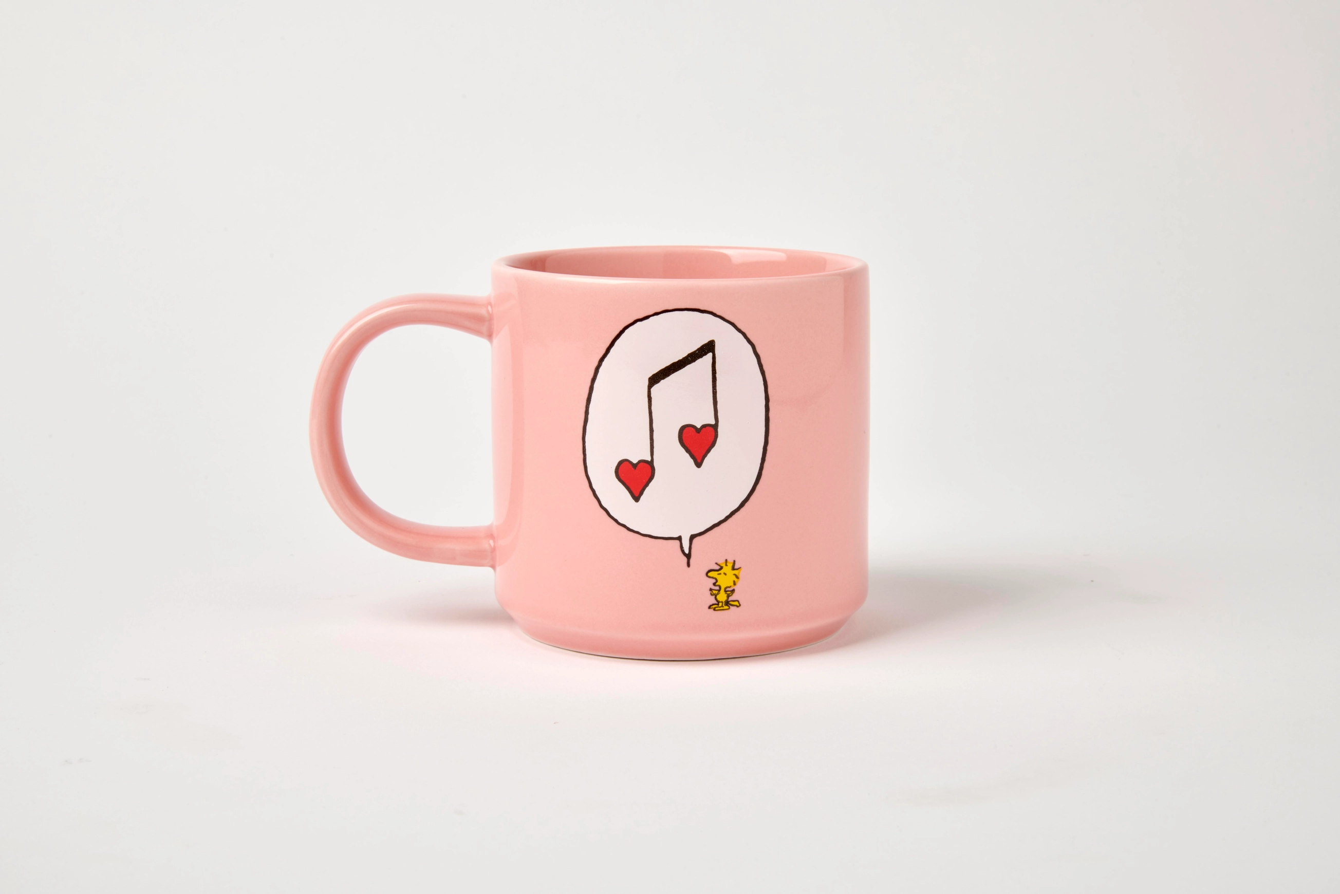 The Peanuts Becher "LOVESONG", Snoopy & Woodstock in Love Tasse, ca. 330 ml  , Rosa
