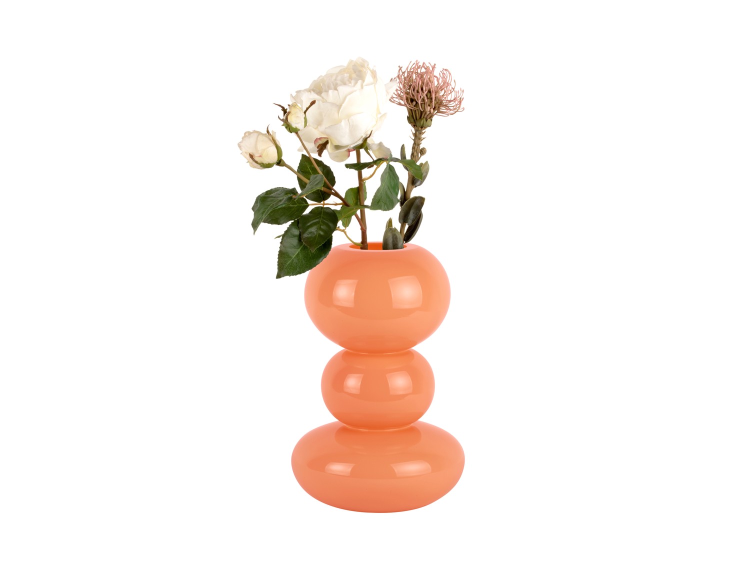 Vase Bubbles Glass  Large,  soft orange, Höhe ca. 30 cm, D. ca. 19 cm  