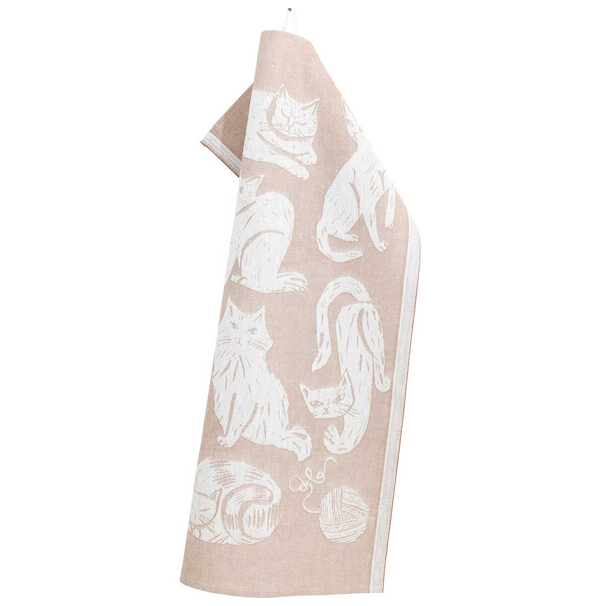 Lapuan Kankurit Geschirrtuch "Kissanpäivät" white-cinnamon, 100% Leinen , Katzen 