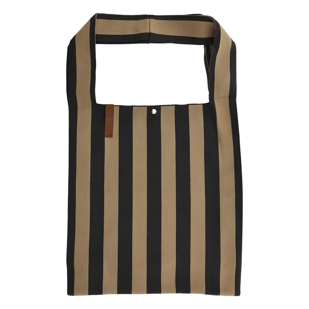 LOT83 Shopper Lois 25, Streifen Taupe Schwarz, ca.  45 x 35 cm 