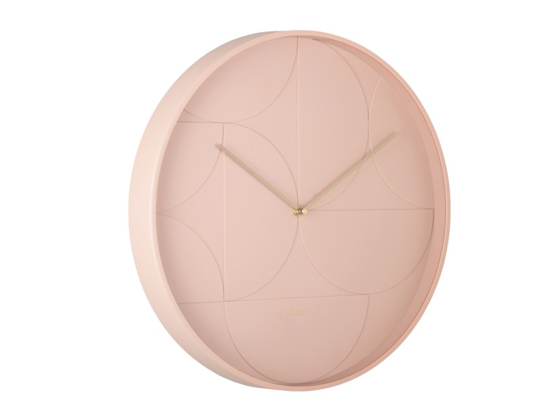 % Wanduhr Echelon Circular,  D.  ca. 40 cm hellrosa von Karlsson, Uhr