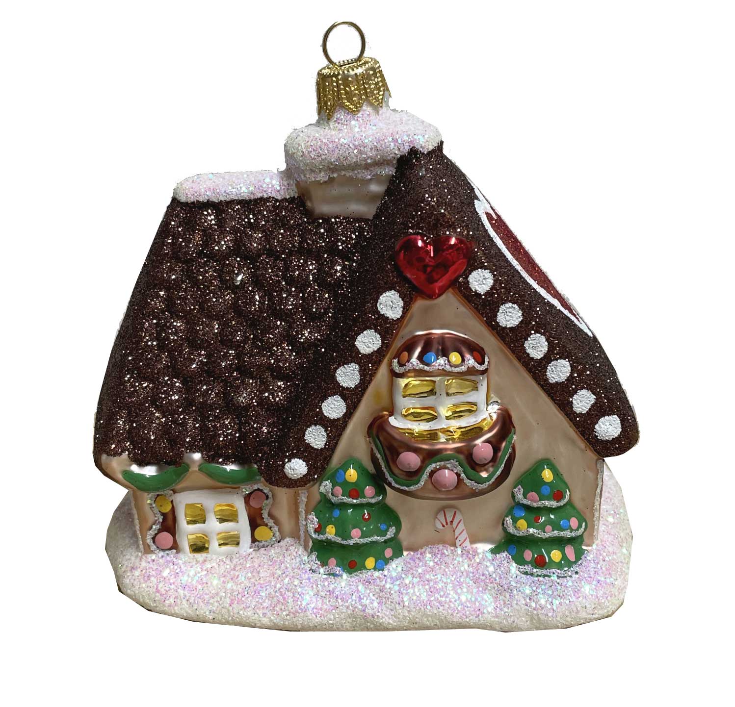 Christbaumkugel Lebkuchenhaus / Hexenhaus von der Oberfränkische Glasmanufaktur