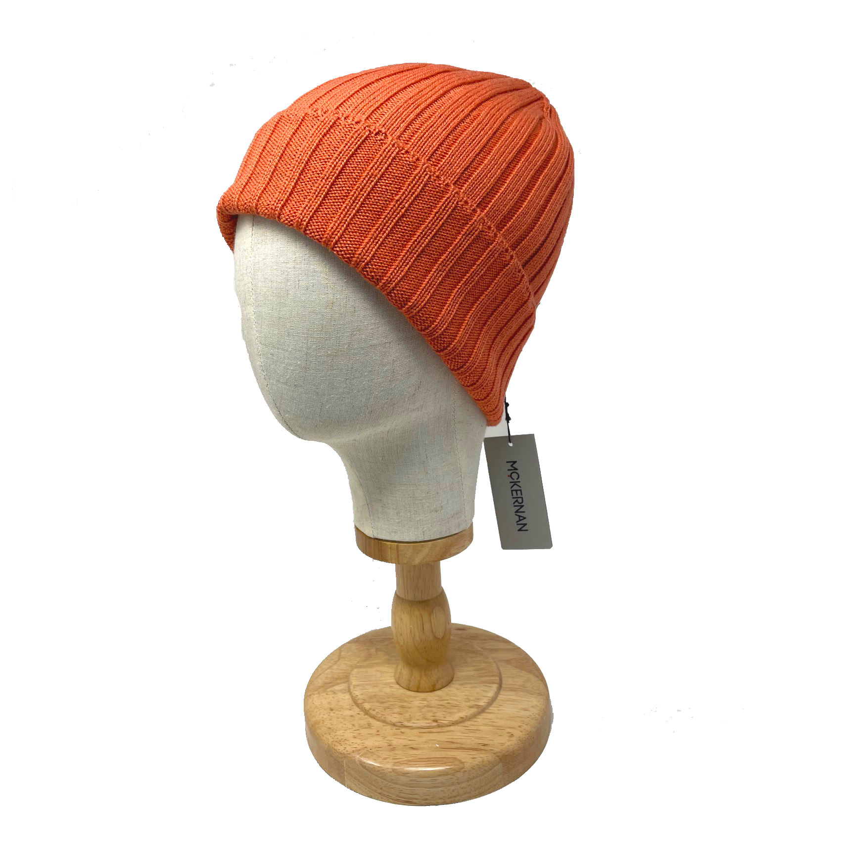 McKernan Mütze "FINE RIB HAT" orange, Wollmütze, 100% Wolle, sehr weich!  