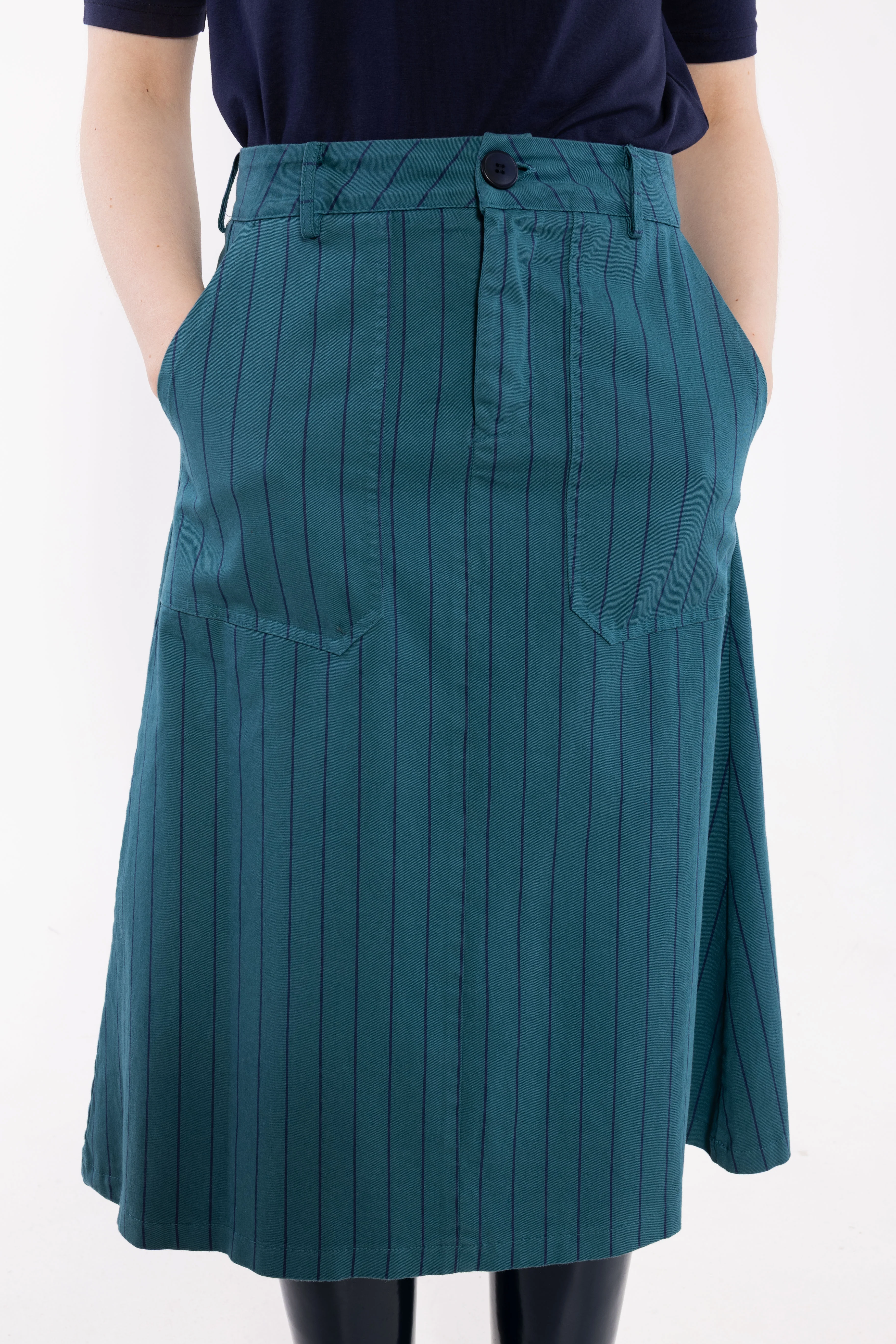 % Danefae Danesweetie Rock, Stretch Canvas Skirt Dk Slate/Dk Navy