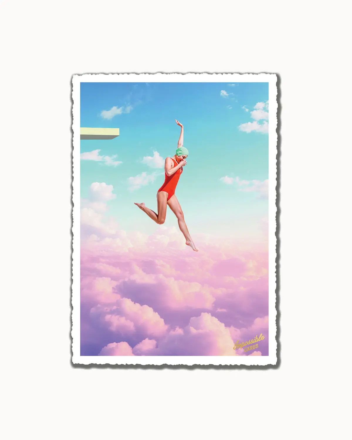 Impossible Card Postkarte sky diving