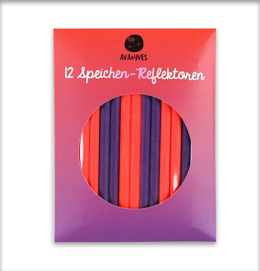 Speichenreflektoren neonpink/violett (12 Stück, 8cm) von Ava & Yves  