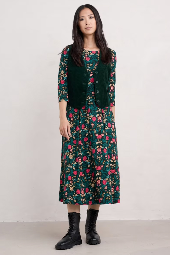 SEASALT CORNWALL Kleid 3/4 Wild Bouquet Dress- Mirrored Floral Tehidy