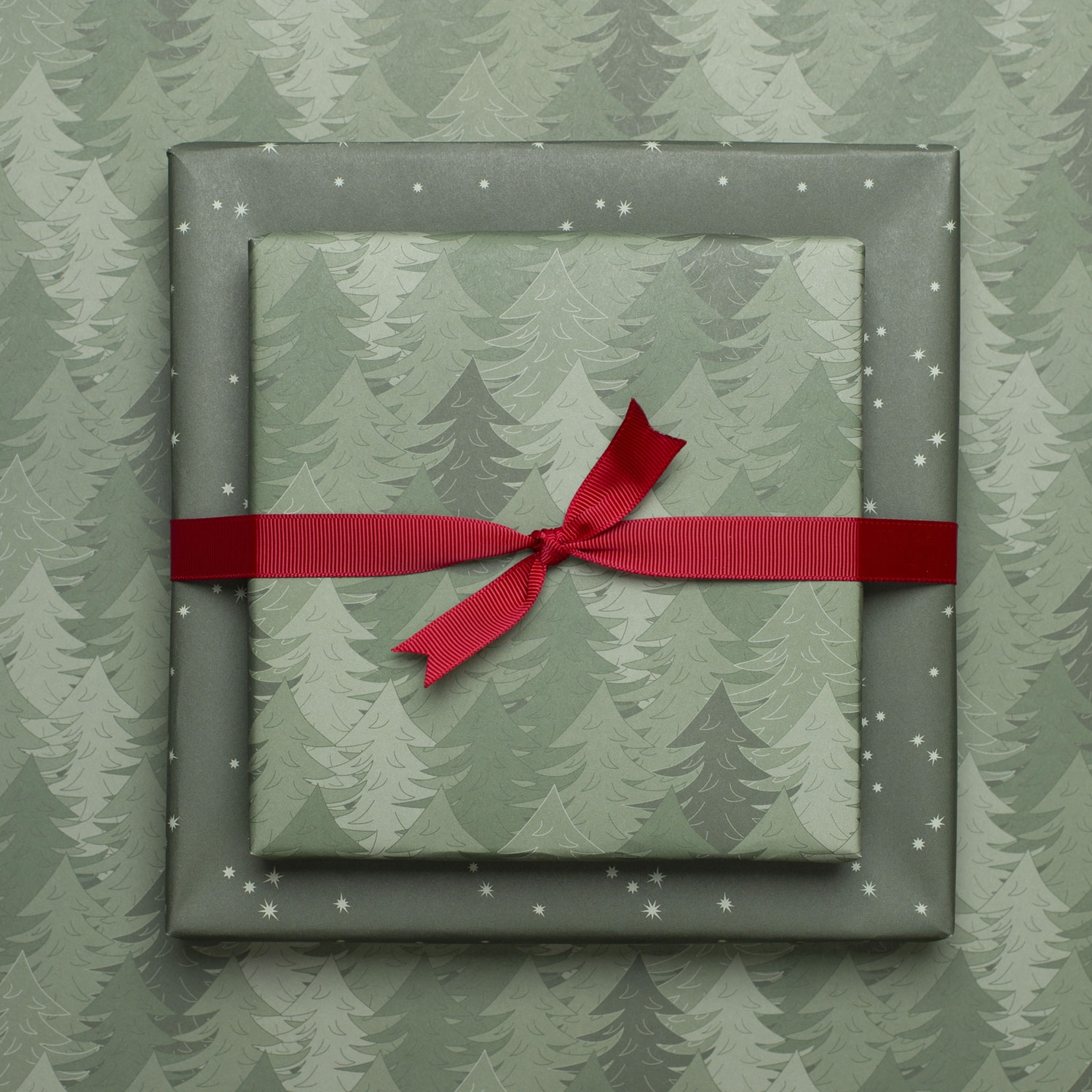 Geschenkpapier Weihnachts- Geschenkpapier Weihnachtsbaum und Sterne ca. 67 x 48 cm , beidseitig bedruckt