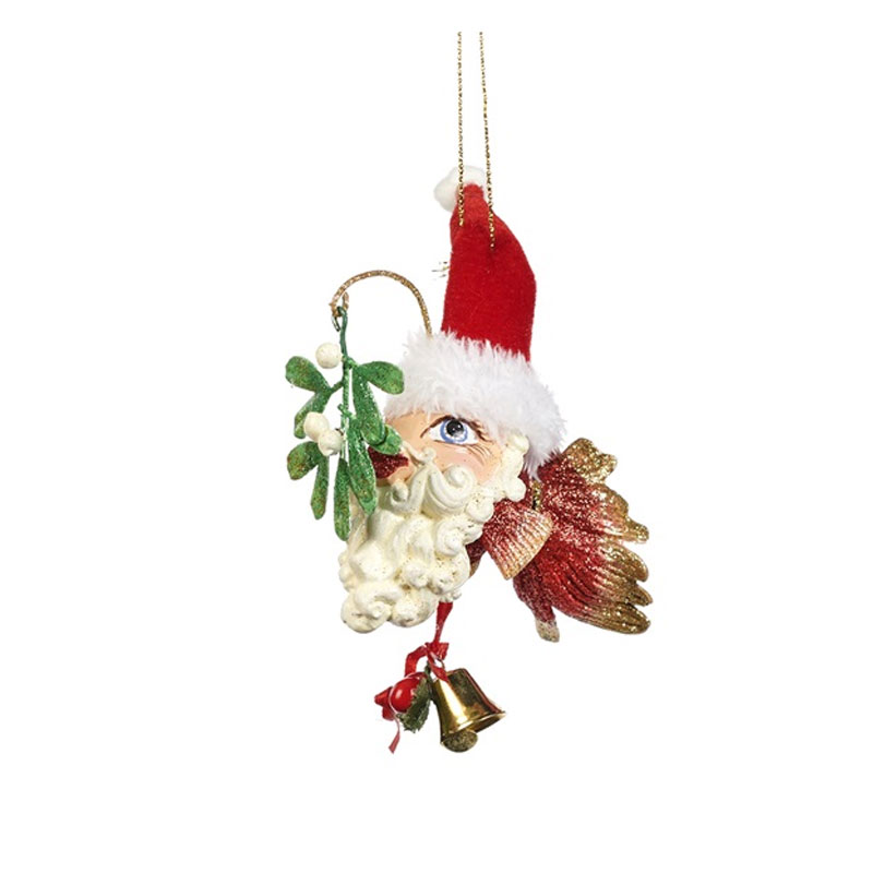 Santa FISHMAS XMAS Fisch, Mr Santa mit Mistelzweig,  ca.12 cm von  Catherine Collection / Goodwill  