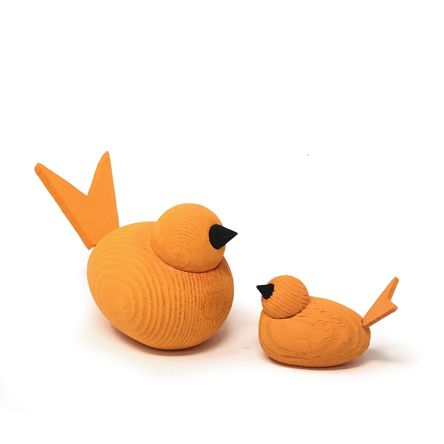 Holzvögele orange ,Größe S,  aus Schweden, Vogel , ca. 4,5 cm  
