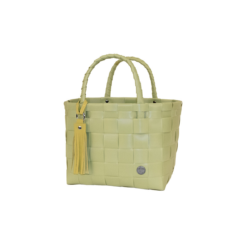 Handed By Mini Paris - Mini Shopper fat strap with PU tassel, wasabi green