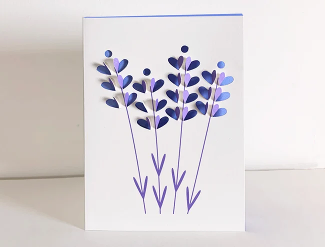 Klappkarte "Lavendel" mit Umschlag, ausgestanzt 