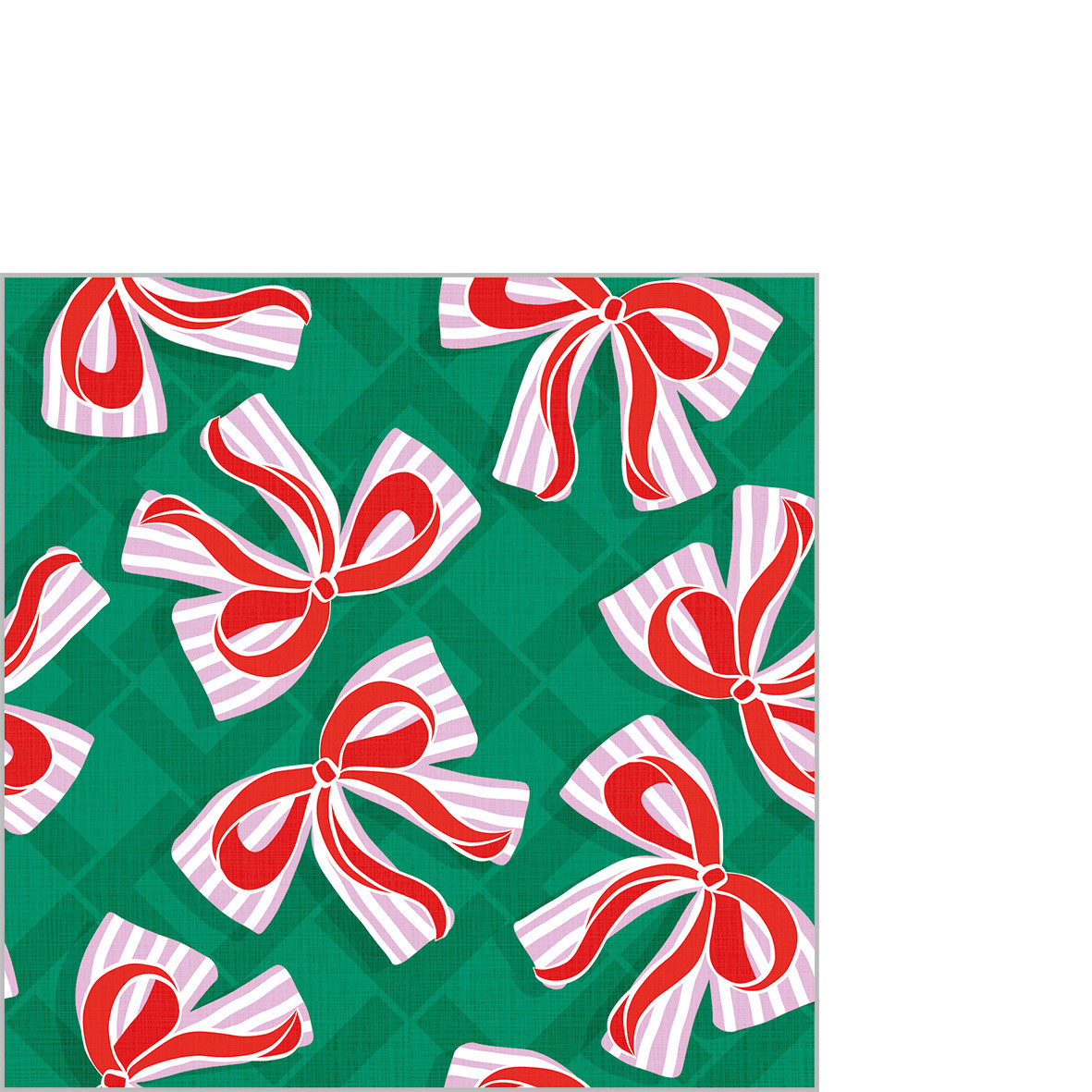 Papierservietten XMAS Bows green , 25 x 25 cm  , Cocktailservietten , ppd   Schleifen