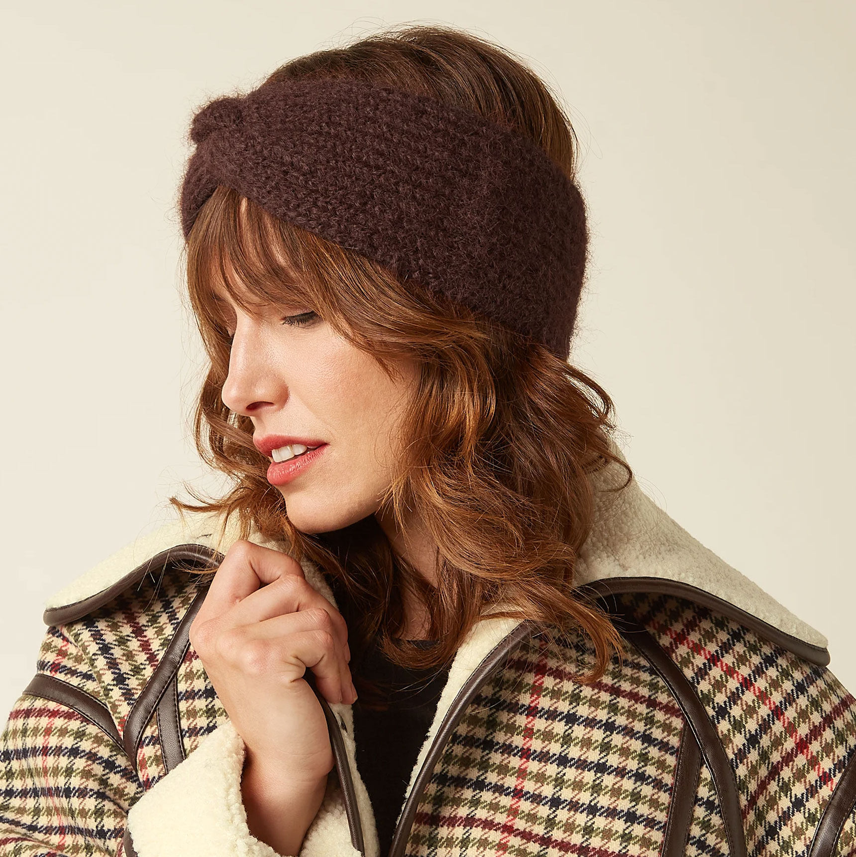 King Louie Stirnband Jules Headband Posh, Farbe Bitter Chocolate / Dunkelbraun