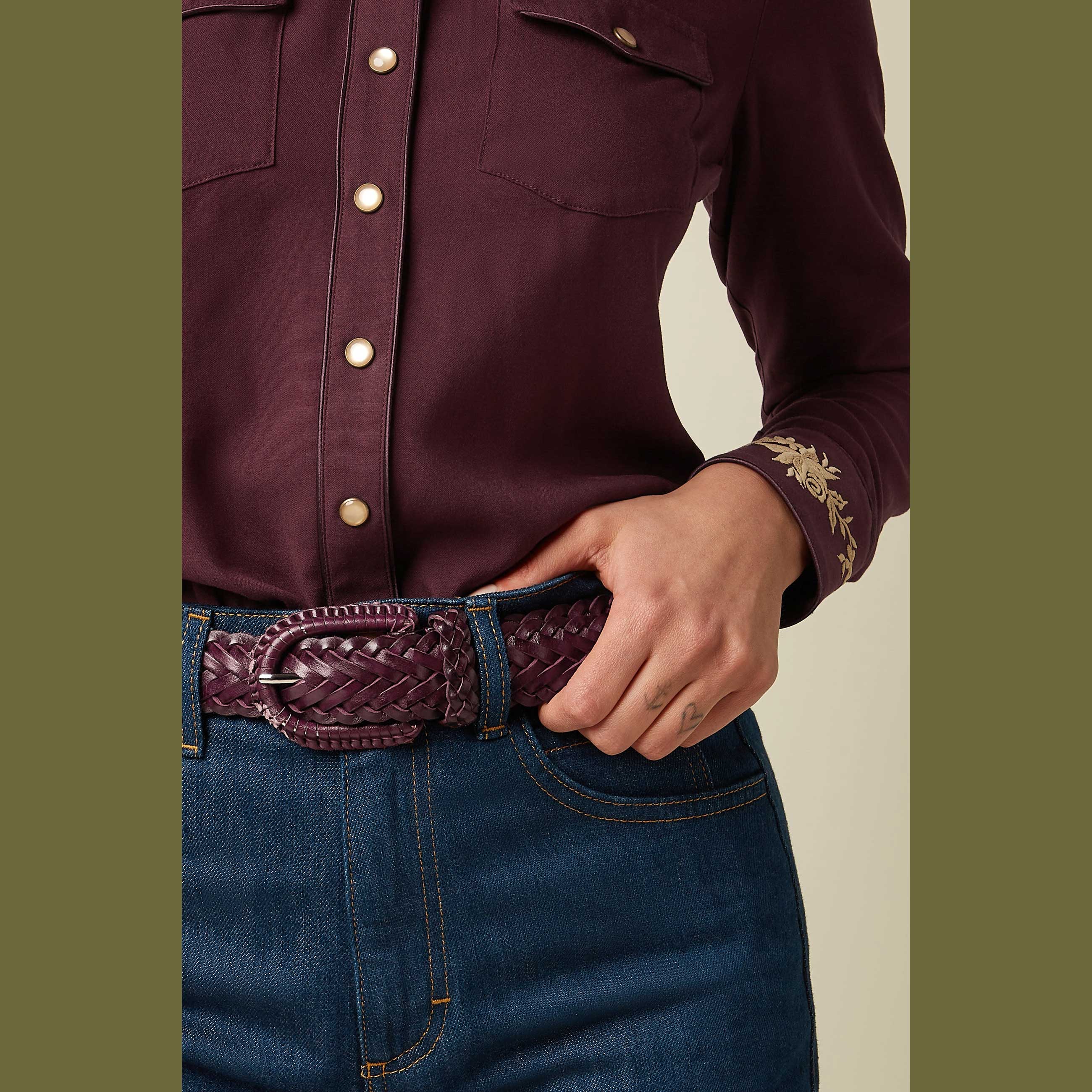 King Louie Gürtel Wide Braid Belt, Farbe:  Porto Red - Belt