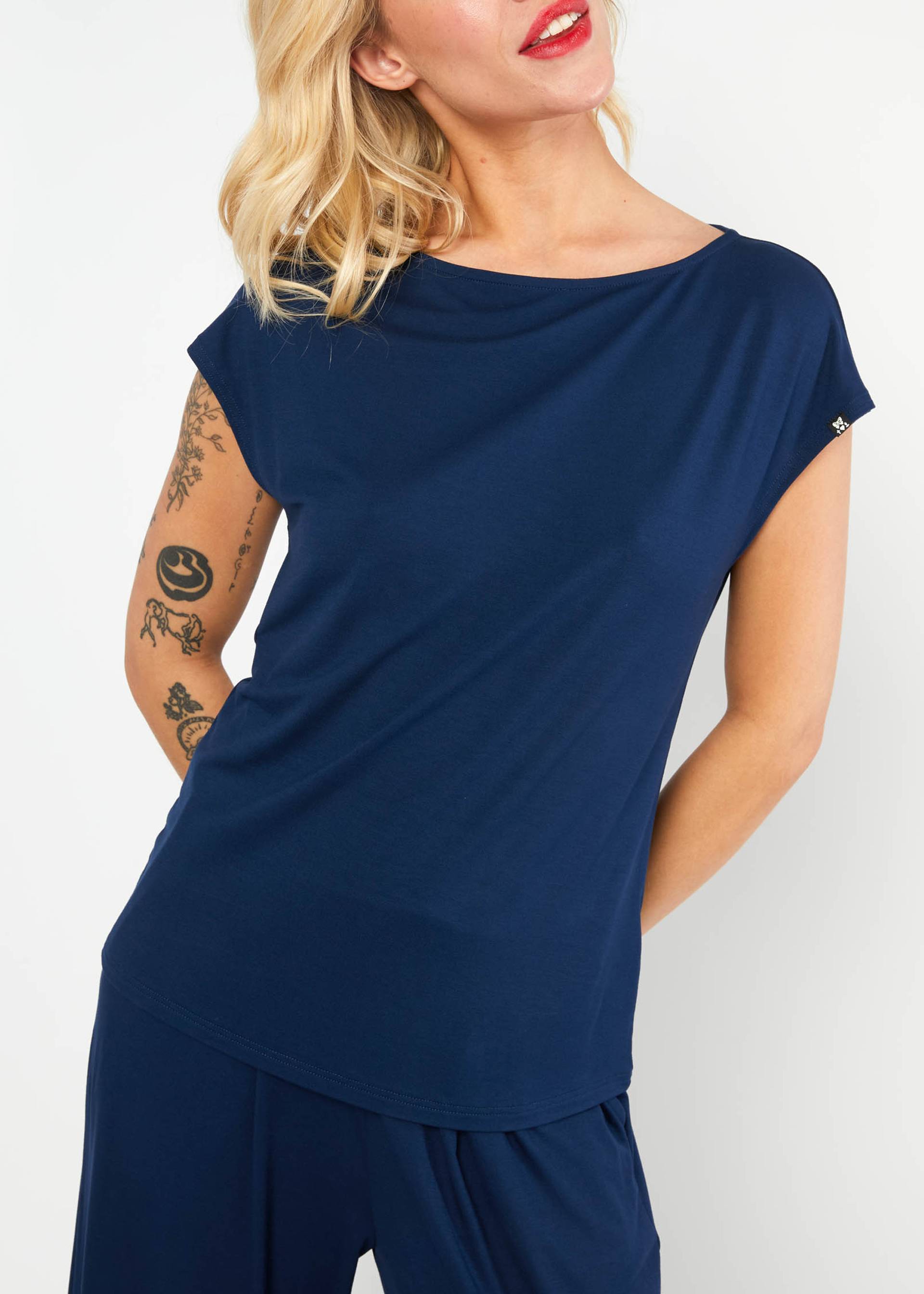 % Blutsgeschwister T-Shirt Breezy Flowgirl, Farbe: dunkelblau/ inner cornflower blue