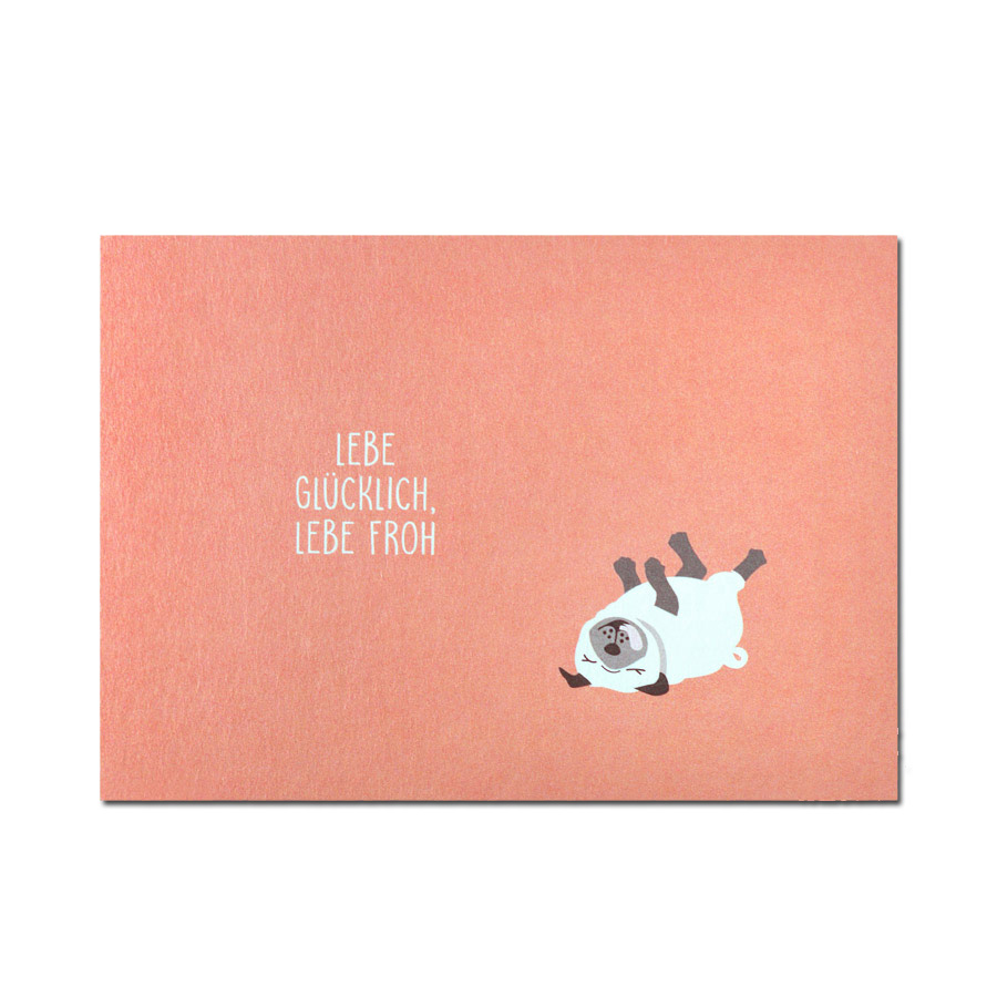 % Postkarte  MOPS IM HAFERSTROH von Kartenmarie , Nr. 35