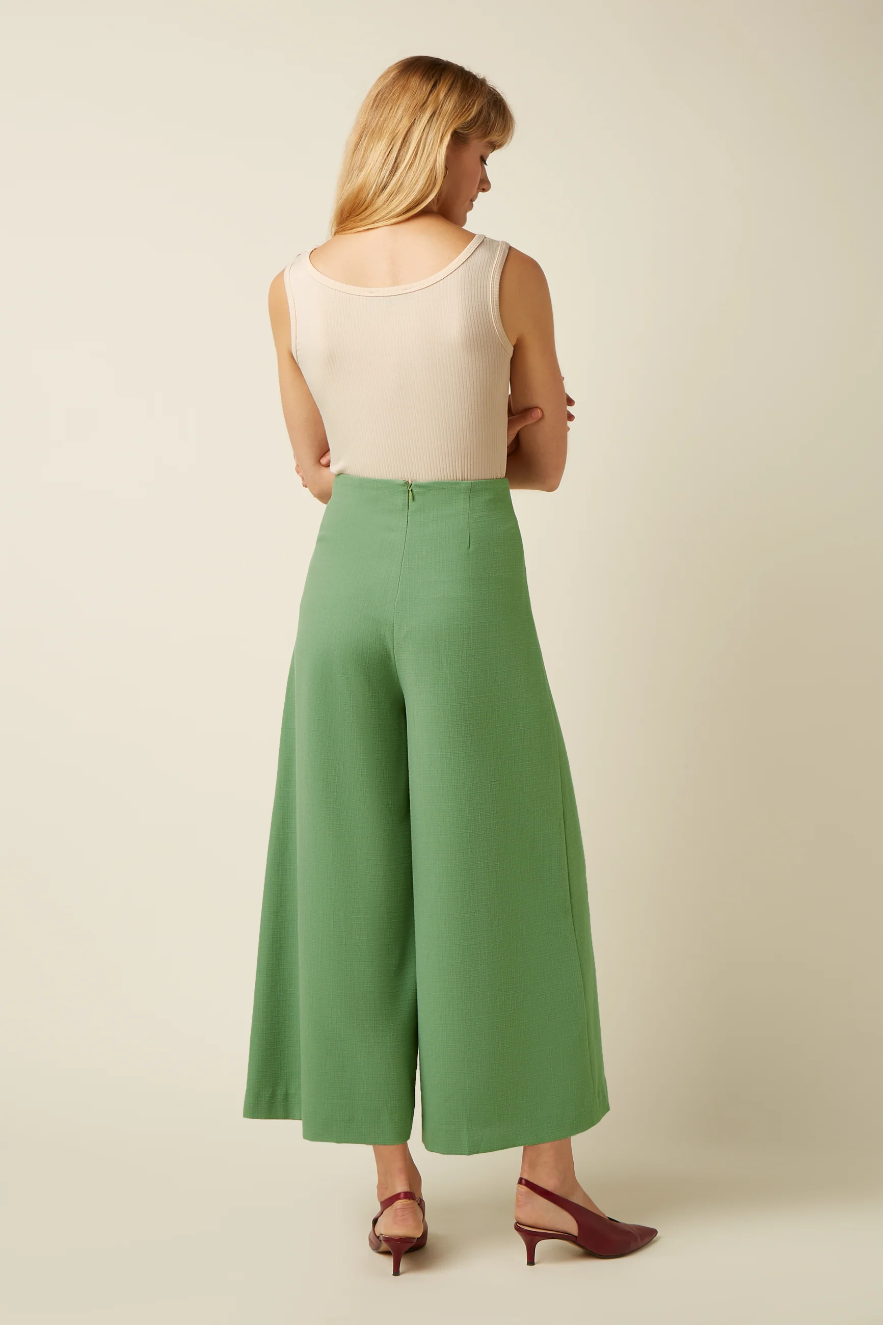 King Louie Pia Culotte Hose Folly, Farbe Jade Green