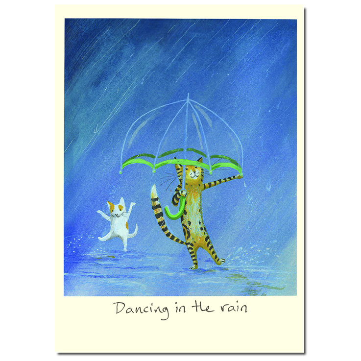 Two Bad Mice Doppelkarte " Dancing in the Rain"   von Two Bad Mice von Anita Jeram, Katze
