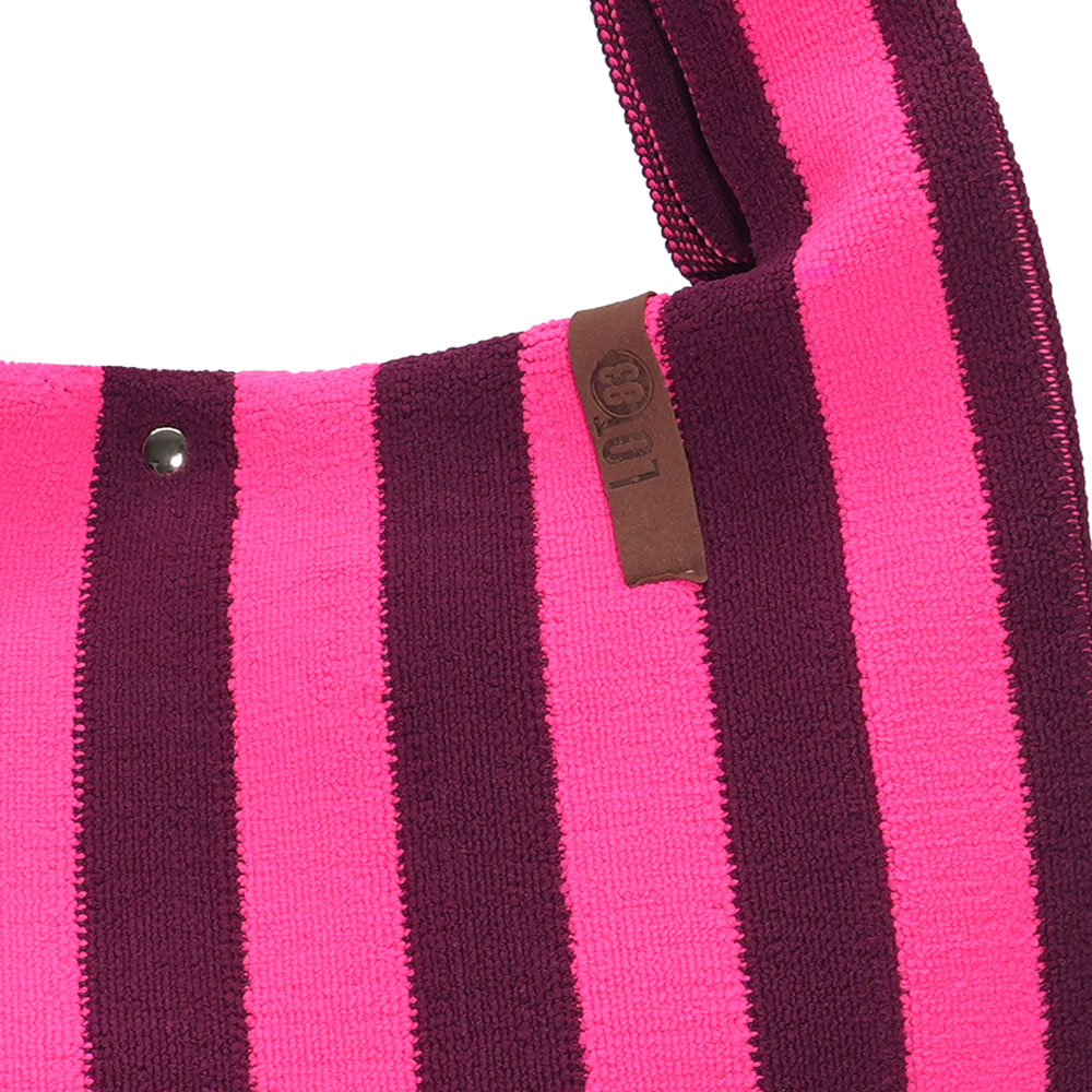 LOT83 Shopper Lois 130, Streifen Aubergine-Pink, ca.  45 x 35 cm , kuschelig