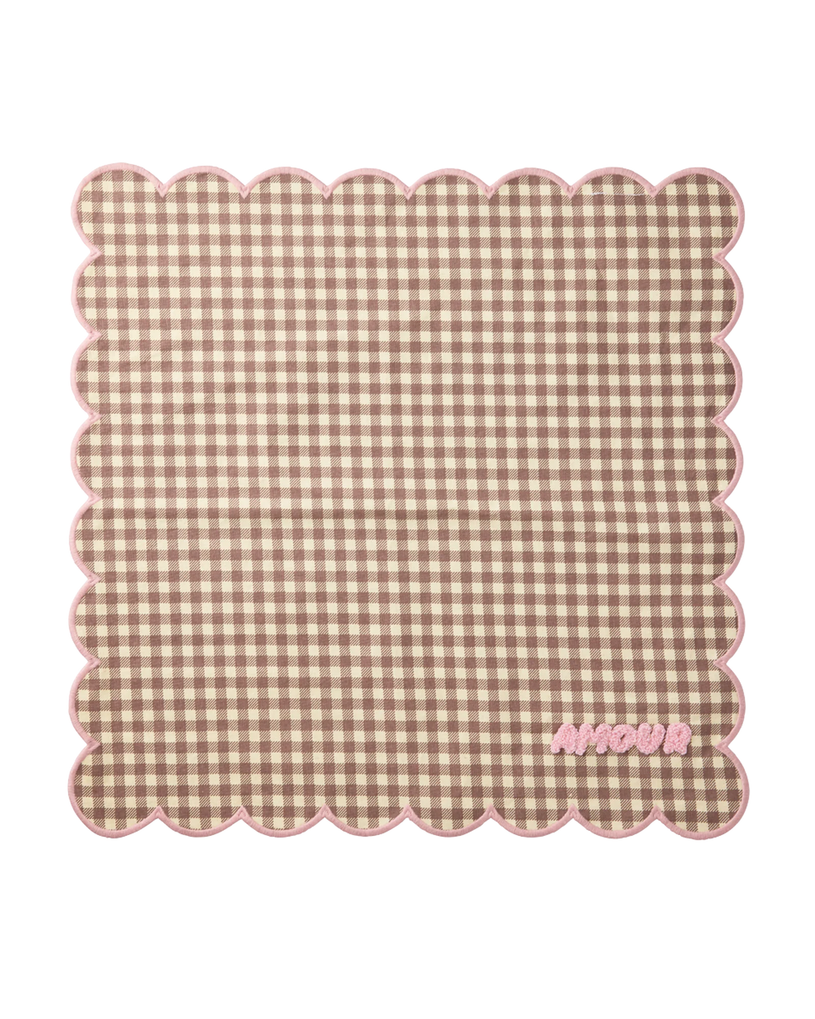 Rice Stoffserviette AMOUR Braun Karo, ca. 45 x 45 cm
