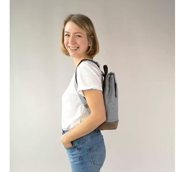 OLLI Rucksack OR13 Farbe: Eucalyptus von ZWEI Bags ..kleiner City Rucksack