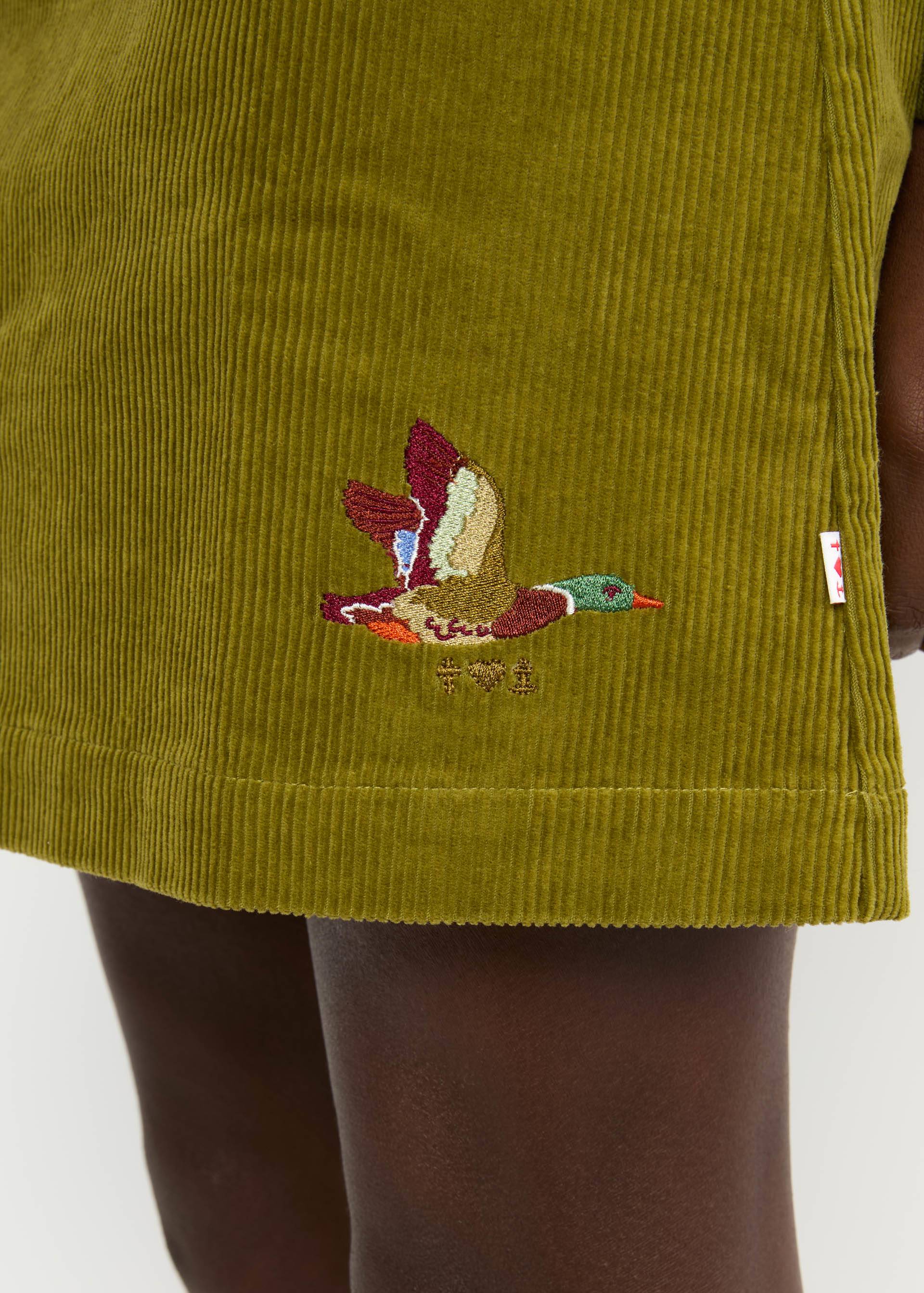 % Blutsgeschwister Cordrock Dreamy Eyes - dense forest khaki