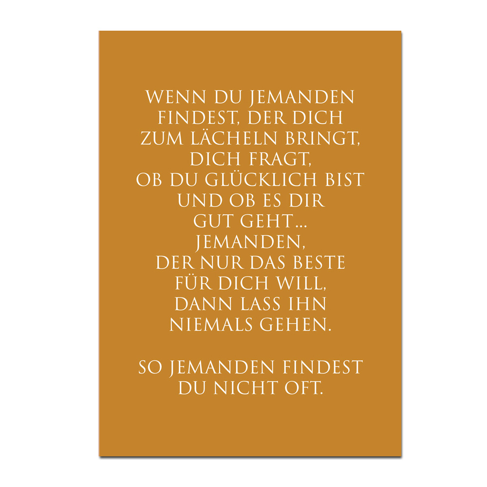 Wunderwort Postkarte "Wenn Du jemanden findest…"