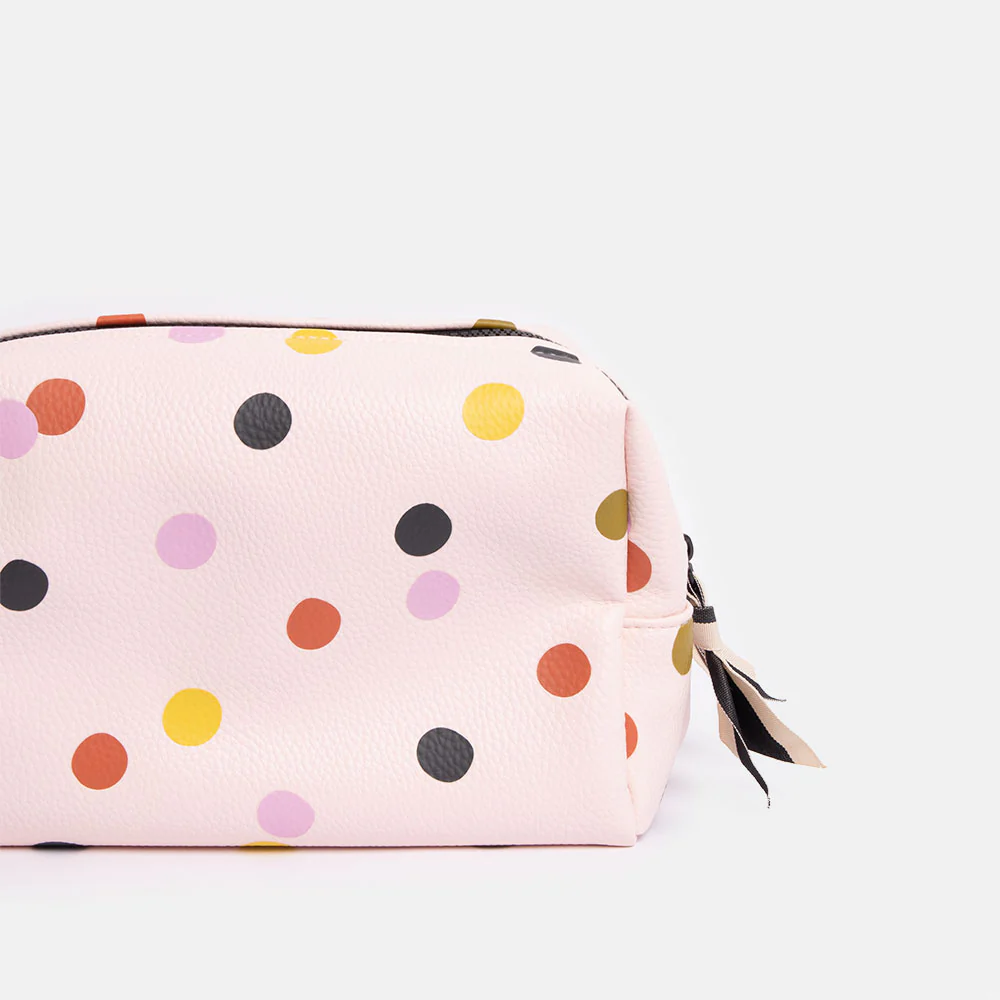 Caroline Gardner Pink Dotty Large Travel Wash Bag Kulturbeutel 
