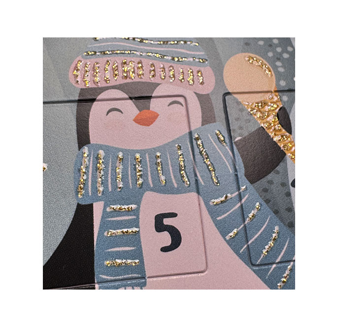 Adventskalender Karte , als Windlicht zum Aufstellen "Zwerge, Schneemann, Tiere"   