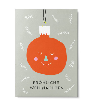 Postkarte Weihnachten "Weihnachtskugel" von Annika Kelm, Unter Pinien  