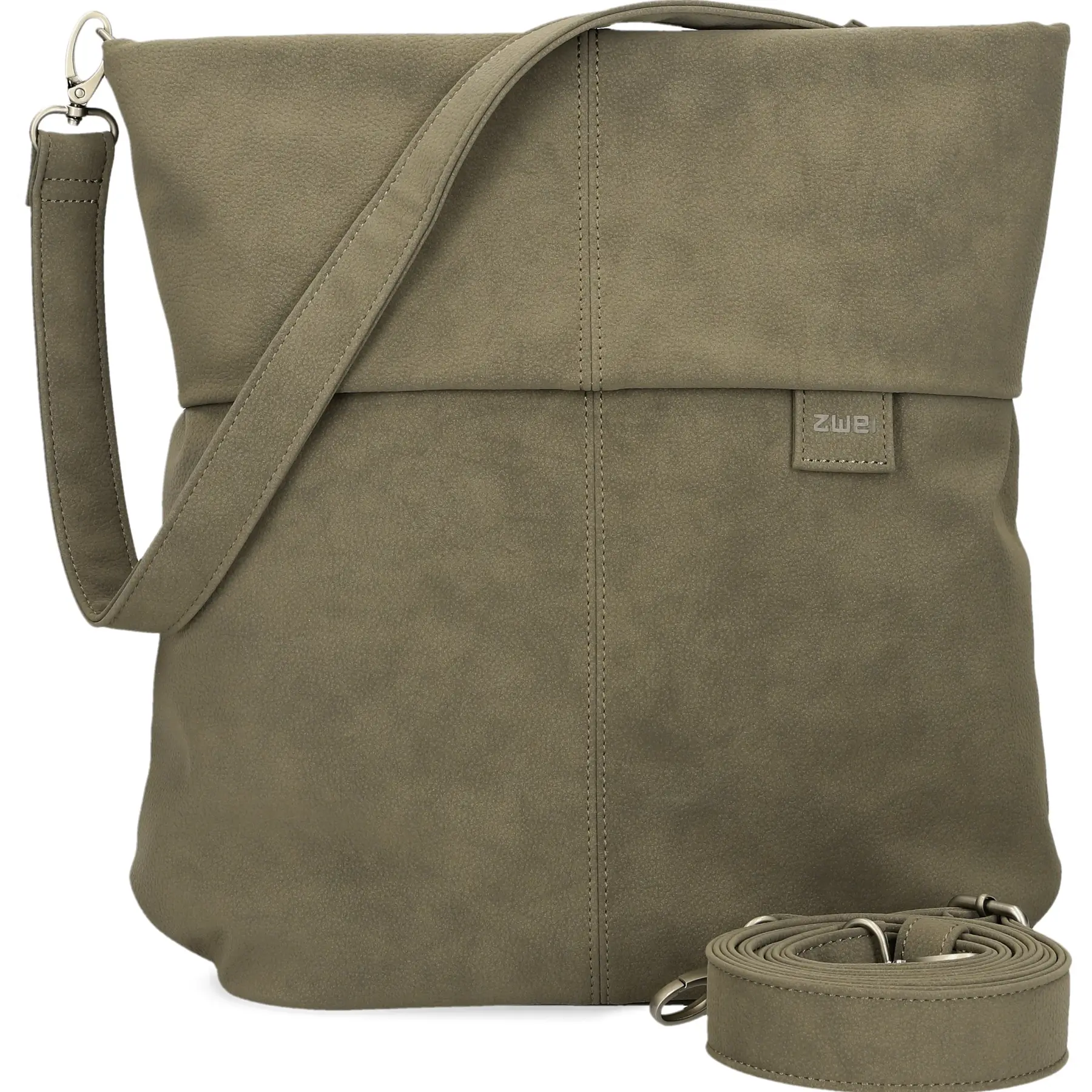 MADEMOISELLE UMHÄNGETASCHE M12, Farbe: nubuk-mud   von ZWEI Bags