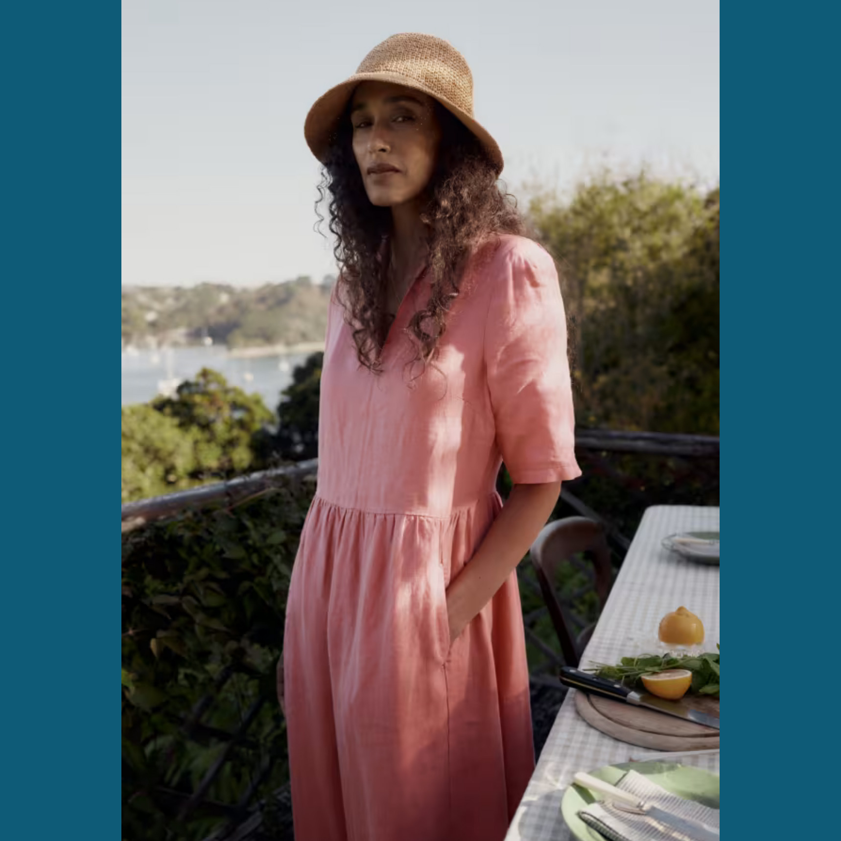 % SEASALT CORNWALL Leinenkleid Fen Violet Dress-Wild Rose