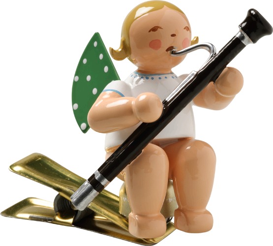Wendt & Kühn Engel mit Fagott, auf Klemme , Blond