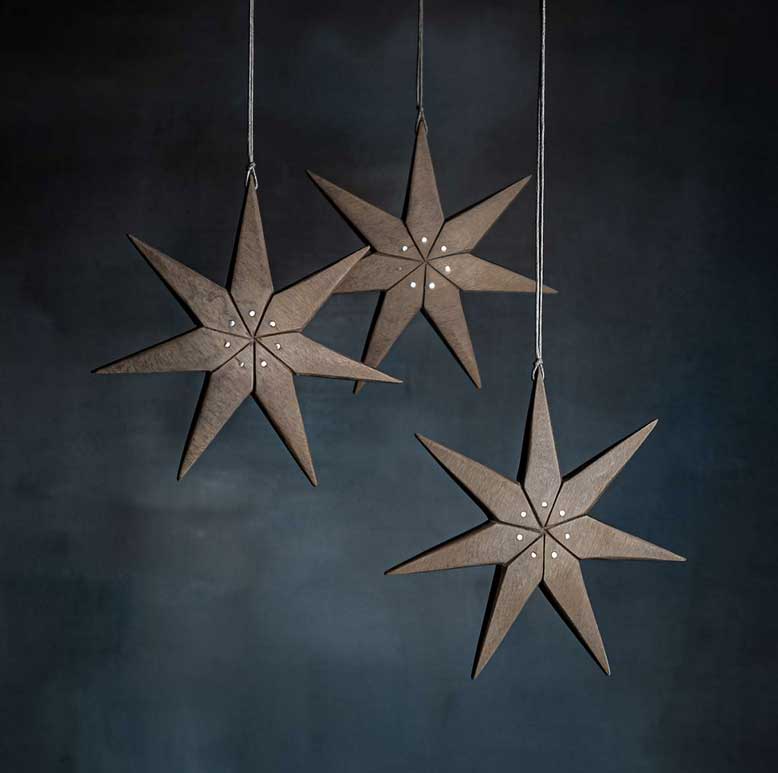  KLATT OBJECTS WEGA Holzstern S, D. ca. 12 cm , Weihnachtsstern, Pro Stück