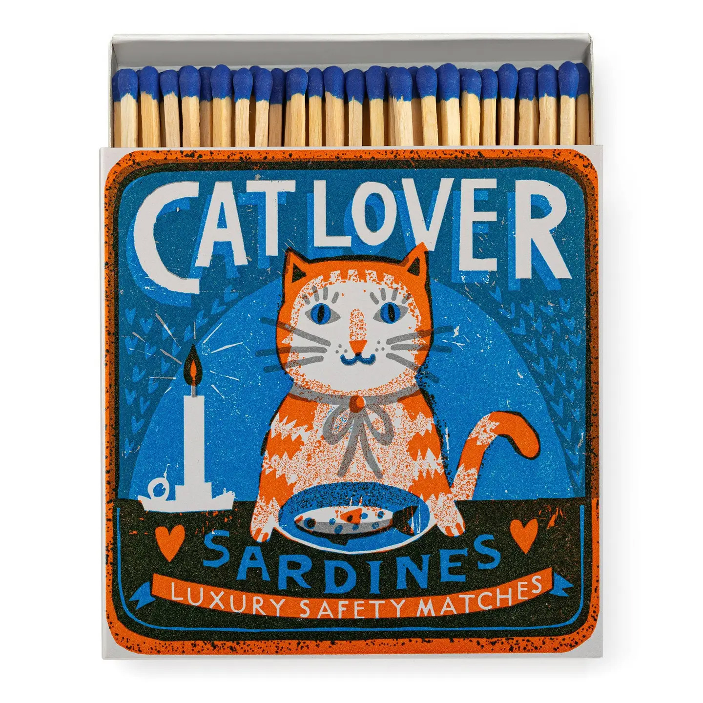 Archivist Gallery Streichhölzer "Cat lover/ Sardines" von Archivist Gallery , ca.11 x 11 cm Katze, Sardinen