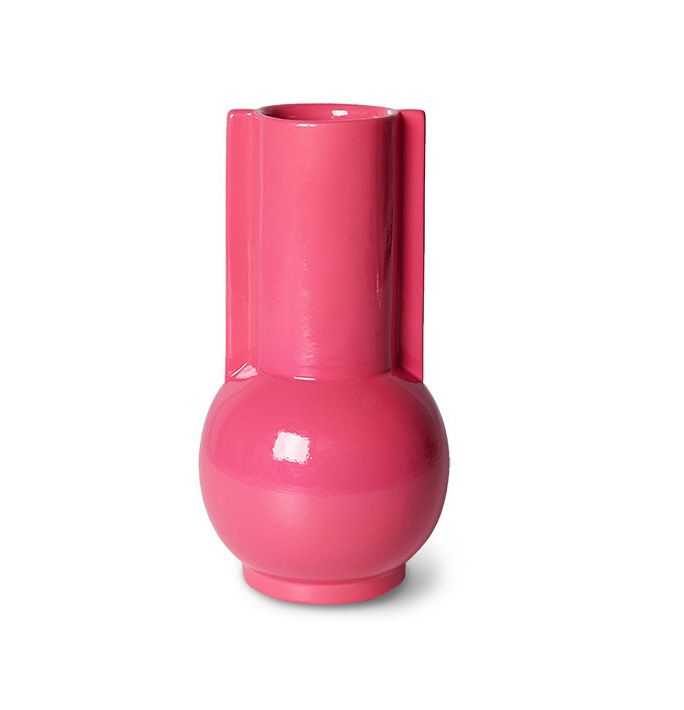 HKliving HK Ceramic vase hot pink, ca. 20 cm
