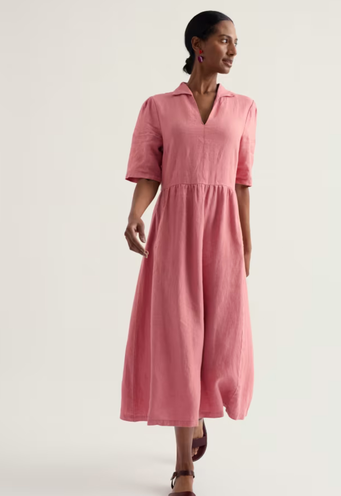 % SEASALT CORNWALL Leinenkleid Fen Violet Dress-Wild Rose