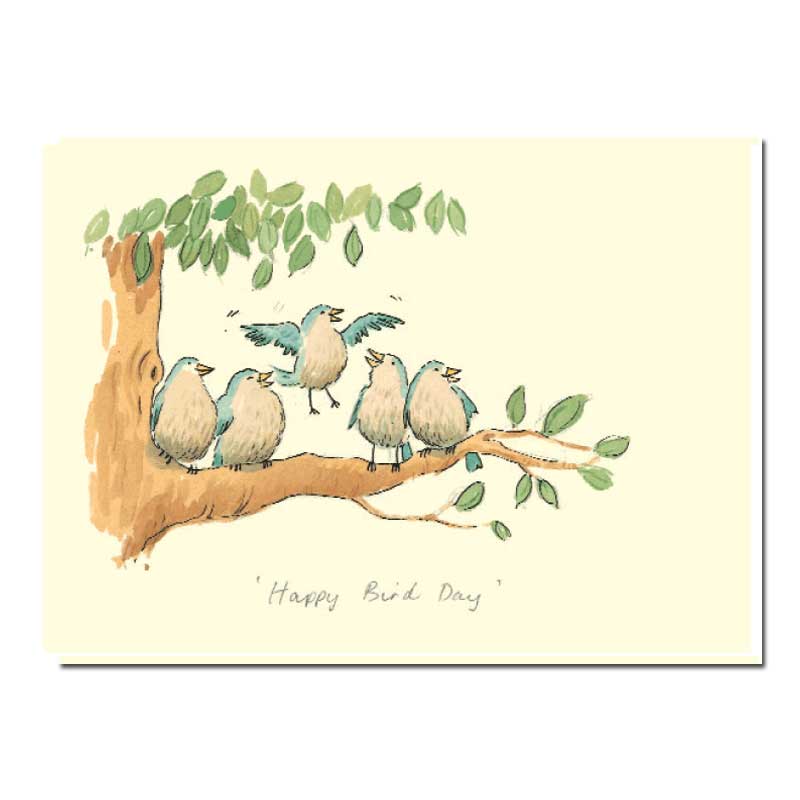Two Bad Mice Doppelkarte "Happy Bird Day"  von Two Bad Mice, Vogel, Geburtstag