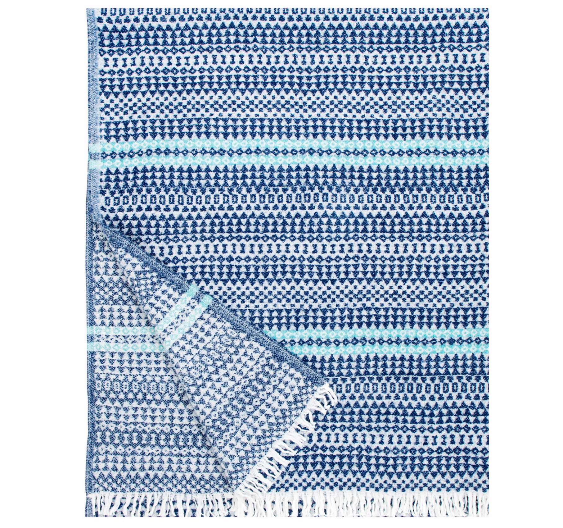 Lapuan Kankurit Aino Wolldecke 100% Wolle, blueberry-turquoise ,ca. 130 x 170 cm 