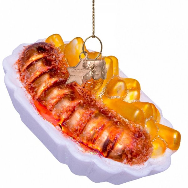  Weihnachtsanhänger Currywurst mit Pommes, Glas,  Höhe ca. 4 cm ,Christbaumkugel 