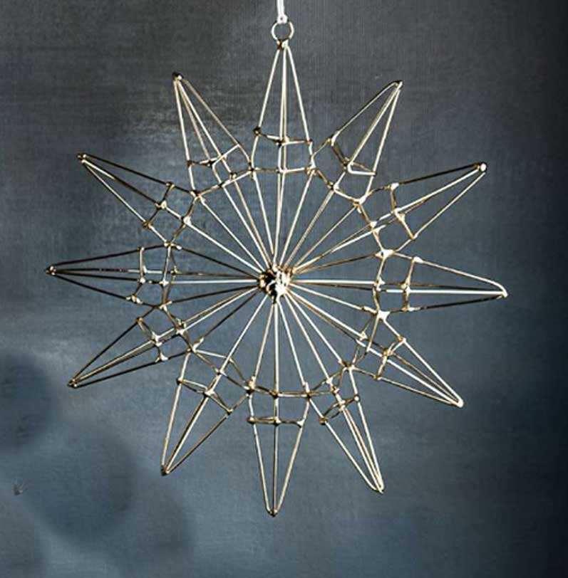  KLATT OBJECTS KALEIDOSKOP Stern, Nr. 1, Metall , Farbe: Gold, D. ca. 18 cm , 12 Spitzen, Pro Stück 
