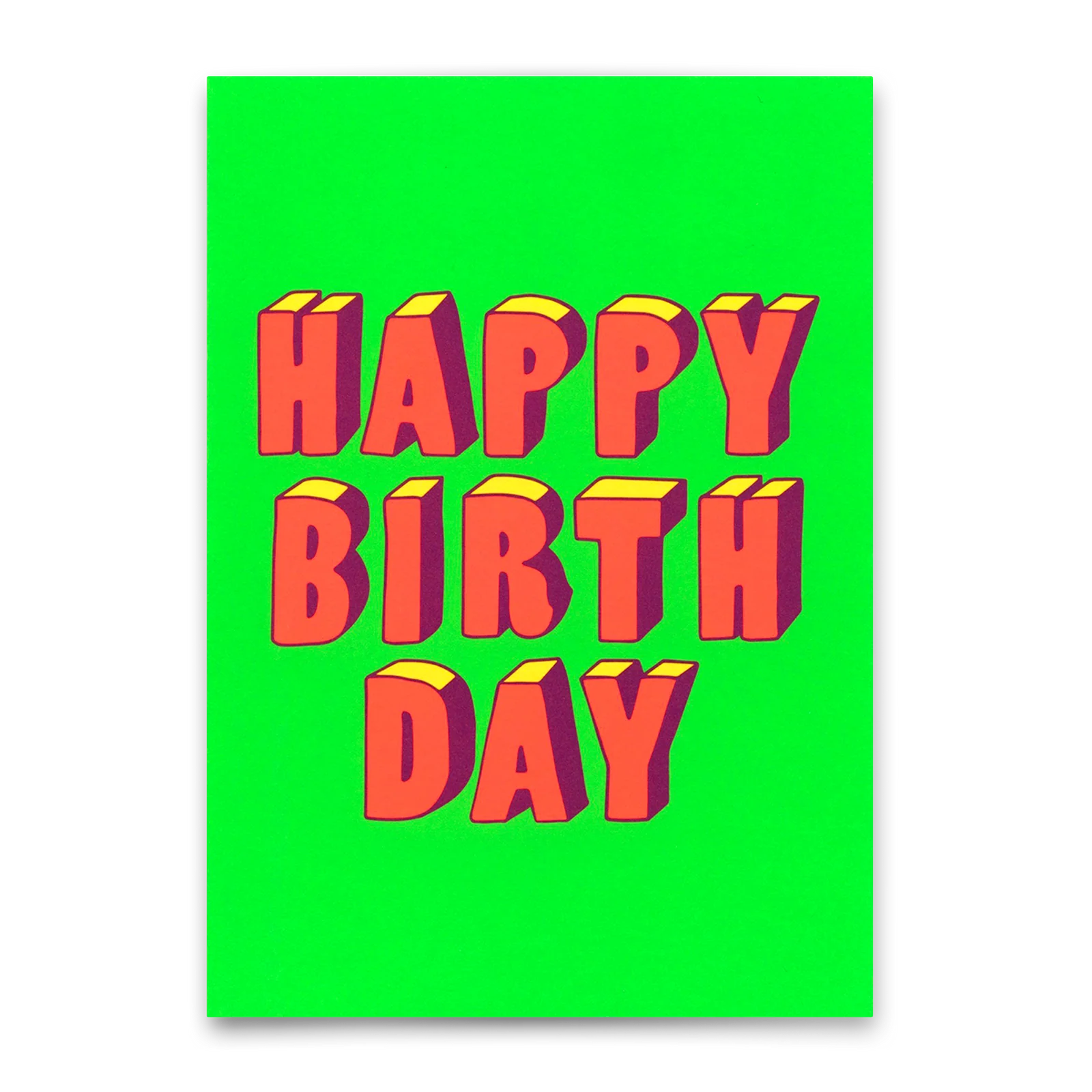 Postkarte "Happy Birthday 3D-Typo" | Coole Karte zum Geburtstag von Deli Cards