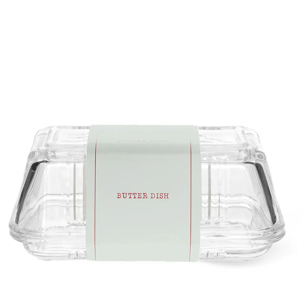 Butterdose aus Glas