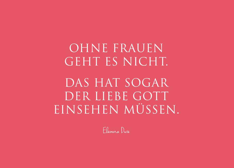 Wunderwort Postkarte "Ohne Frauen geht es nicht…" Eleonora Duse