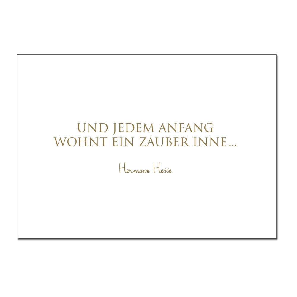 Wunderwort Postkarte "Und jedem Anfang…" Hermann Hesse