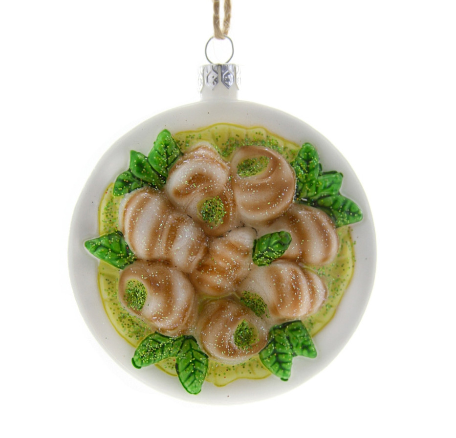 Schnecken auf Französisch Weihnachtsschmuck, Weihnachtskugel   , Glas 