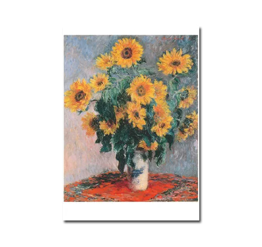 Claude Monet Postkarte " Sonnenblumen-Strauß, 1880" Kunst 